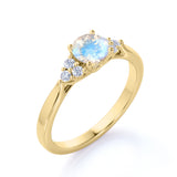 Antique 1.25 ct Round Moonstone Engagement Ring
