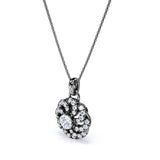 Circle of Life Prong Set 1.25 Carat Round Cut Certified Moissanite and Diamond Floating French Pave Pendant Necklace in White Gold
