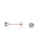 Certified 0.5 Carat Cushion Cut Moissanite 4 Prong Solitaire Stud Earrings In 18K Rose Gold Plating Over Silver