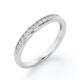 Semi Eternity 0.15 TCW Pave Accented Wedding Band