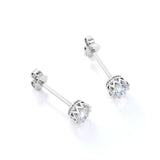 Starburst Bezel 1 Carat Round Cut Certified Moissanite Milgrain Solitaire Stud Earrings