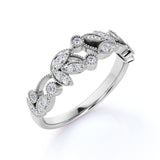 0.30 ct - Vintage Style - Milgrain - Stackable Ring