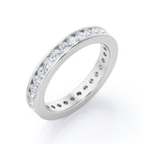 Eternity 0.25 TCW Round Cut Channel Set Stackable Ring