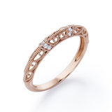 Victorian Style 0.10 TCW Milgrain Wedding Band