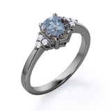 Seven Stone 0.60 Ct Round Salt and Pepper Diamond Engagement Ring