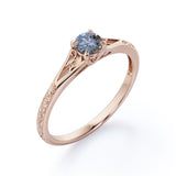 Solitaire 0.50 Ct Round Salt and Pepper Diamond Engagement Ring