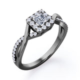 Certified Infinity 0.5 Ct Princess Lab Diamond Engagement Ring