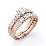 Trilogy 1 Ct Princess Cut Diamond Bridal Set