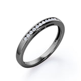 Minimalist 0.15 TCW Round-Shaped Diamond Flush-Channel Design Wedding Band in 10K White Gold