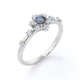 Snowflake 0.58 Ct Round Salt and Pepper Diamond Promise Ring
