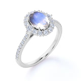 1.25 ct Oval Moonstone Halo Engagement Ring
