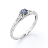 Solitaire 0.50 Ct Round Salt and Pepper Diamond Engagement Ring