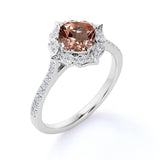Vintage 1.25 ct Cushion Peach Morganite Engagement Ring