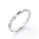 Half-Eternity Infinity 0.15 TCW Round Cut Wedding Band
