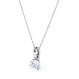 Martini Set 1 Carat Round Certified Moissanite Tension Back Solitaire Pendant Necklace