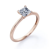 Striking 1 carat Princess Moissanite Solitaire Engagement Ring in Black Gold