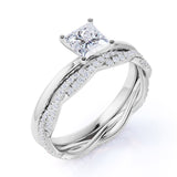 1.50 Carat Princess Cut Moissanite Infinity Bridal Set