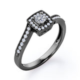 Certified Vintage 1 Ct Round Lab Diamond Engagement Ring