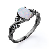 1.10 Ct Oval Cut Lab Created Opal Infinity Engagement Ring