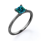 1 Ct Square Lab Alexandrite Solitaire Engagement Ring