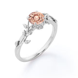1 ct Round Morganite solitaire nature-inspired Engagement Ring