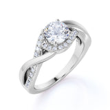 1 Ct Round Cut Diamond Twisted Engagement Ring