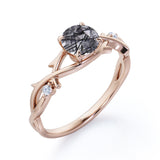Twig 1.05 ct Round Black Rutilated Quartz Infinity Engagement Ring