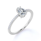 1.25 Carat Pear Shape Moissanite Pave Engagement Ring
