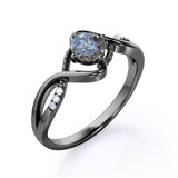 0.45 Ct Round Salt and Pepper Diamond Infinity Engagement Ring