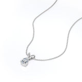 Double-Bail Solitaire 2 Carat Pear Certified Moissanite Timeless Pendant Necklace in Yellow Gold