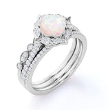 1.50 Ct Cushion Cut Opal Vintage Trio Set