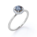 Solitaire 0.75 Ct Round Salt and Pepper Diamond Engagement Ring
