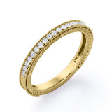 Antique 0.25 carat Round Cut Filigree Wedding Band