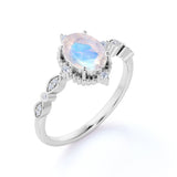 Vintage 1.25 ct Oval Moonstone Engagement Ring