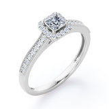 Certified 0.50 Ct Princess Lab Diamond Antique Engagement Ring