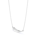 Solid Curved 0.15 carat Round Moissanite Pendant with 18k Rose Gold Over Silver Chain Necklace