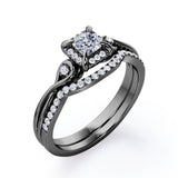 Infinity 0.65 TCW Princess Cut Moissanite Split Shank Bridal Set