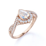 1 ct Teardrop Moonstone Infinity Engagement Ring