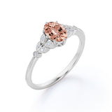 1.25 ct Oval Morganite Nature-Inspired Engagement Ring