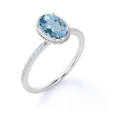 1.25 ct Oval Aquamarine Antique Engagement Ring