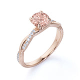 1.25 ct Round Peach Pink Morganite Infinity Engagement Ring