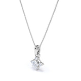Star Prong Set 1.15 Carat Round Cut Certified Moissanite and Diamond Dainty Pendant Necklace in Black Gold
