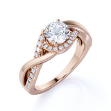 1 Ct Round Cut Diamond Twisted Engagement Ring