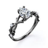 Nature Inspired 0.55 Carat Pear Moissanite Twisted Engagement Ring