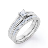 Certified Channel 0.50 Ct Princess Lab Diamond Bridal Set