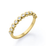 Multi-Bezel Set 0.15 TCW Round Cut Stackable Ring