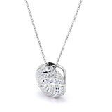 Intertwined 0.55 carat Round Moissanite/ Diamond Pendant Necklace in 18 Black Gold Over Silver