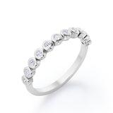 Multi-Bezel Set 0.15 TCW Round Cut Stackable Ring