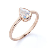 1 ct Teardrop Moonstone Solitaire Engagement Ring