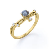 Crown 0.65 Ct Round Salt and Pepper Diamond Engagement Ring